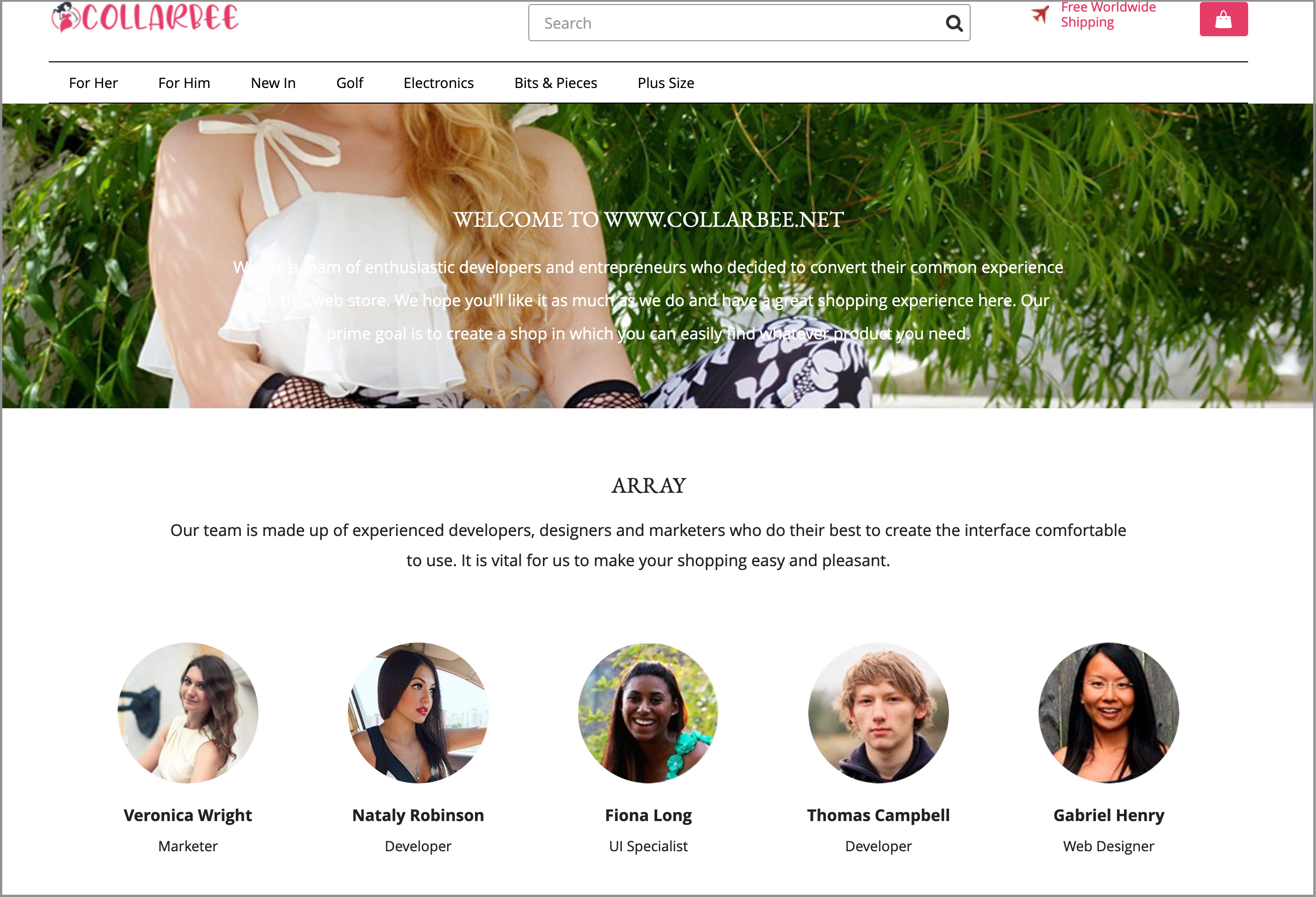 Identical photo of "Jenna Anderson" on an unrelated electronics website