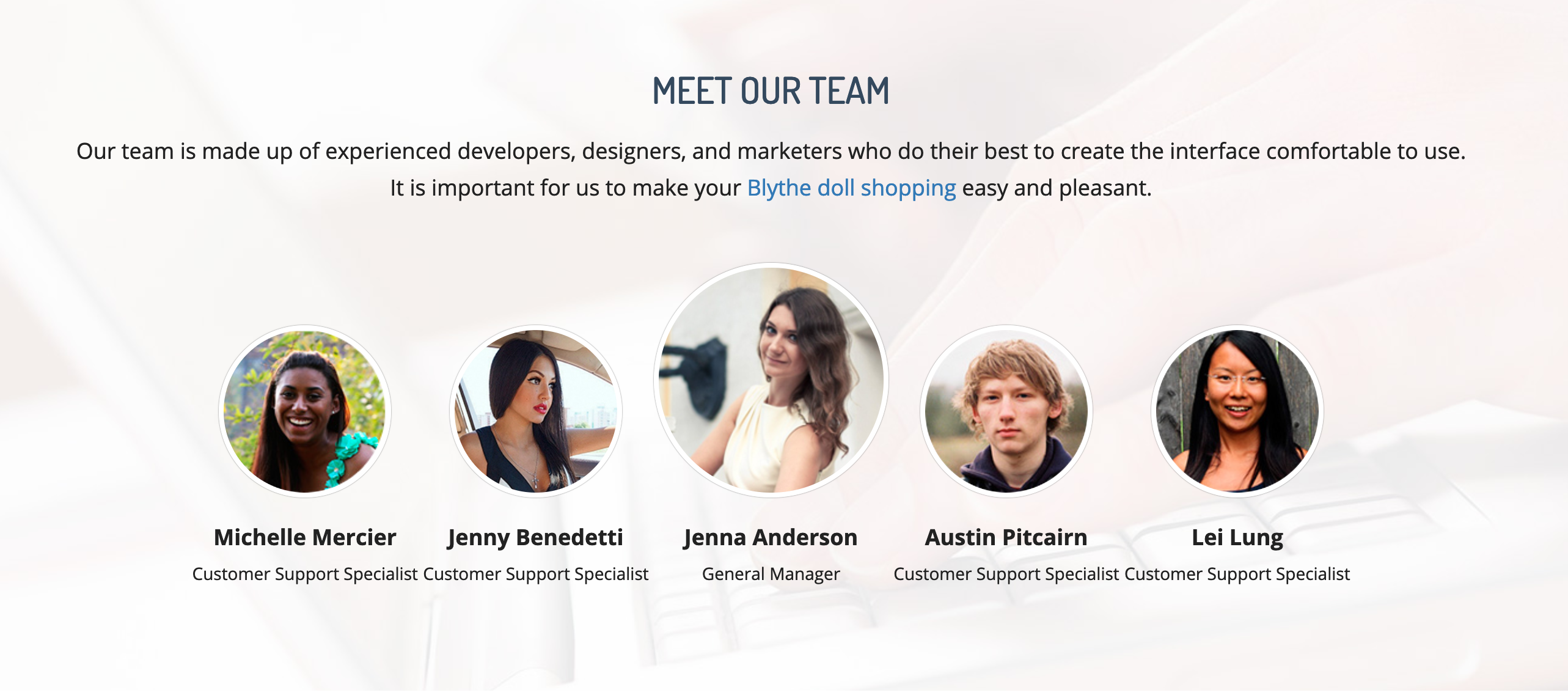 2019 image of the ThisIsBlythe Team from 2019 where all images match the team from the previous websites