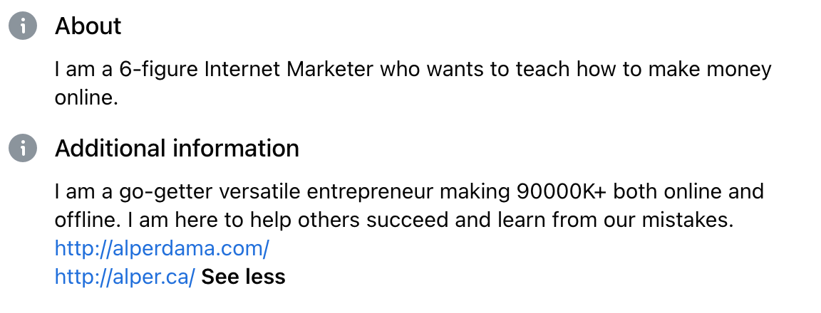 Alper Dama's claims on Facebook